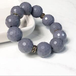J. Crew Textured Beaded Bracelet Gray Lavender